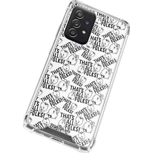 Looney Tunes Porky Pig Black and White Galaxy A72 5G Clear Case